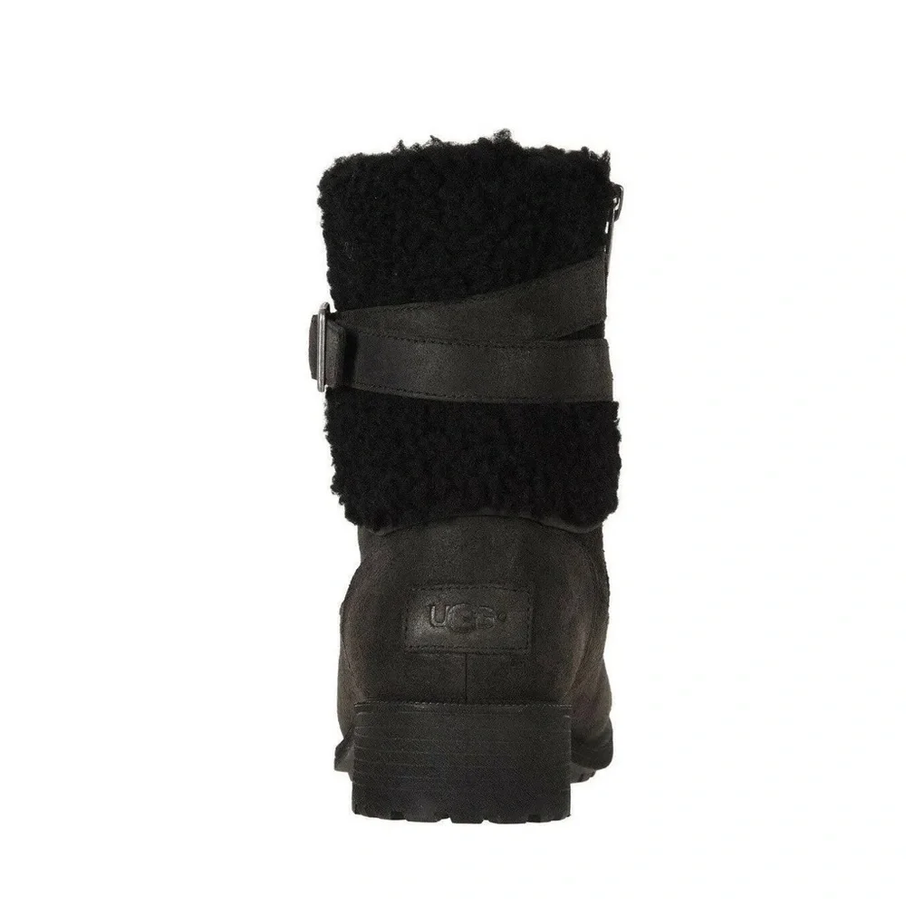 UGG BLAYRE III LEATHER WOOL BLACK FULLY LINED ANKLE MID ZIP BOOTS SIZE‎ 6…